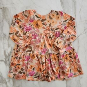 Next Kids Floral Blouse - Peach, Magenta, Chocolate